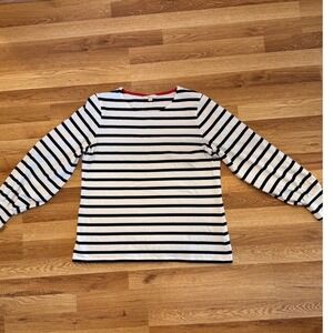 Boden US 14 Striped Cotton Top Balloon Sleeve Parisian Coastal Fall Travel Tee